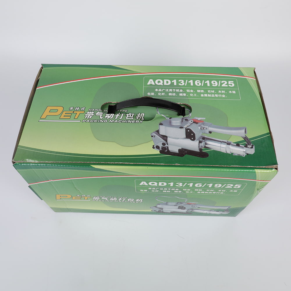 Mesin strapping PP PET pneumatik separa automatik mudah alih
